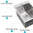 15X20 Inch Stainless Steel Drop - In Kitchen Sink 16 Gauge, And Wear , X Shaped Water Flow, Condensation Coating, Dish Grid Clips Inch, Steel, Sink, Rust 3Mm Noise Reducing Pad, Grid, Template