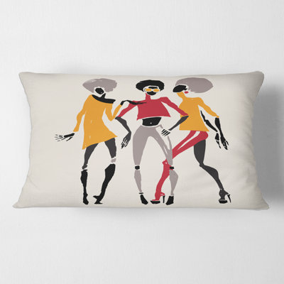 Housse et insert de coussin rectangulaire «African American Women Silhouettes II»