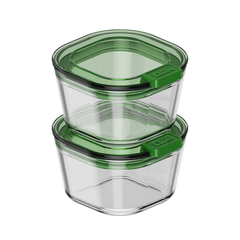 Lot de 2 contenants de conservation en verre Stack XS, 250 ml, Vert