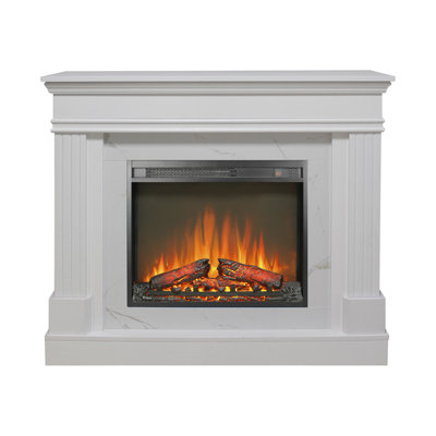 44" Electric Fireplace With Mantel For Living Room Or Bedroom,23" Fireplace Insert Heater, Realistic Log And Flame Effect, Remote Control, Timer