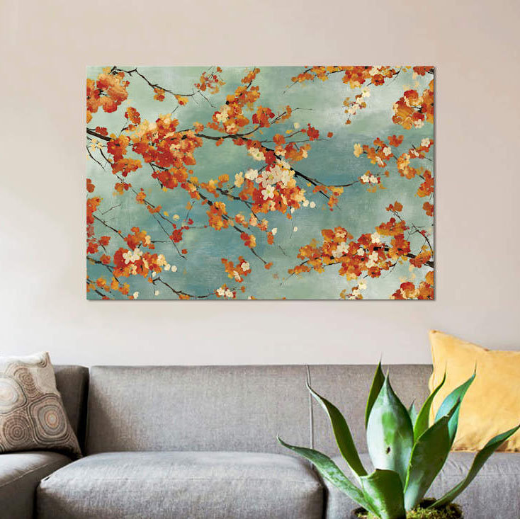«Orange Blossom» par PI Studio - Estampe numérique sur toile tendue avec châssis, H 40 po x l 60 po x P 1,5 po, Toile tendue