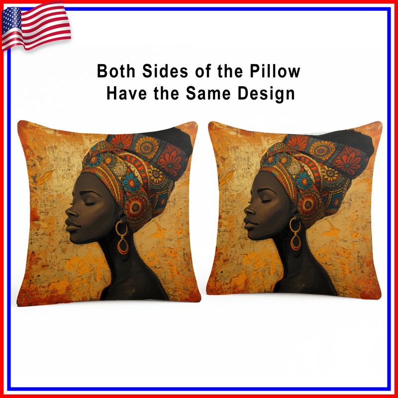 Coussin africain, 14 X 14 pouces