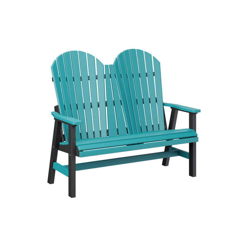 Berlin Gardens Comfo Back Loveseat, Aruba Blue Top/Black Base