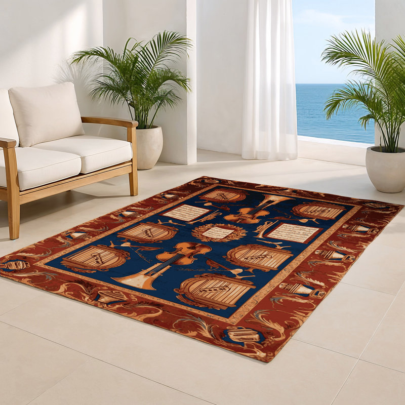 Tapis d'intérieur et d'extérieur brun français, Rectangulaire 2 pi x 3 pi