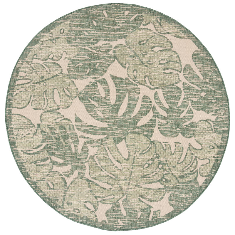 Lueck Performance Floral Indoor/Outdoor Area Rug, Round 6'7"