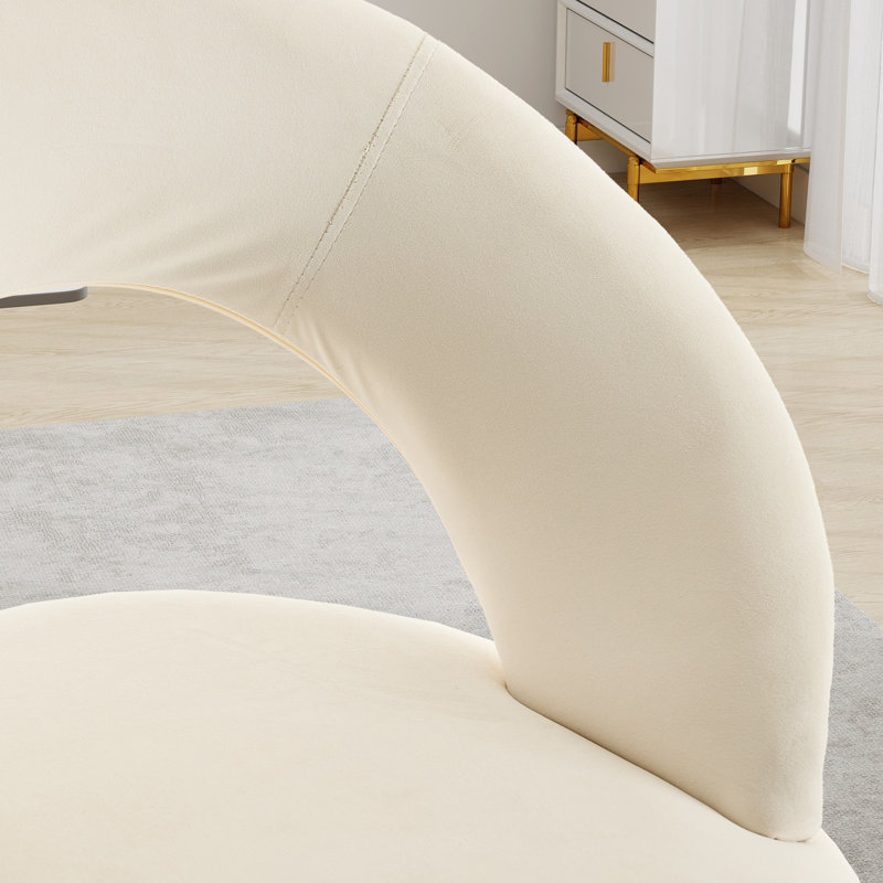 Chaise de salle à manger rembourrée, Velours blanc
