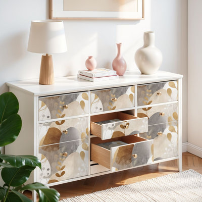 Papier peint auto-adhésif à motif floral Sage Beige Elegant Beige