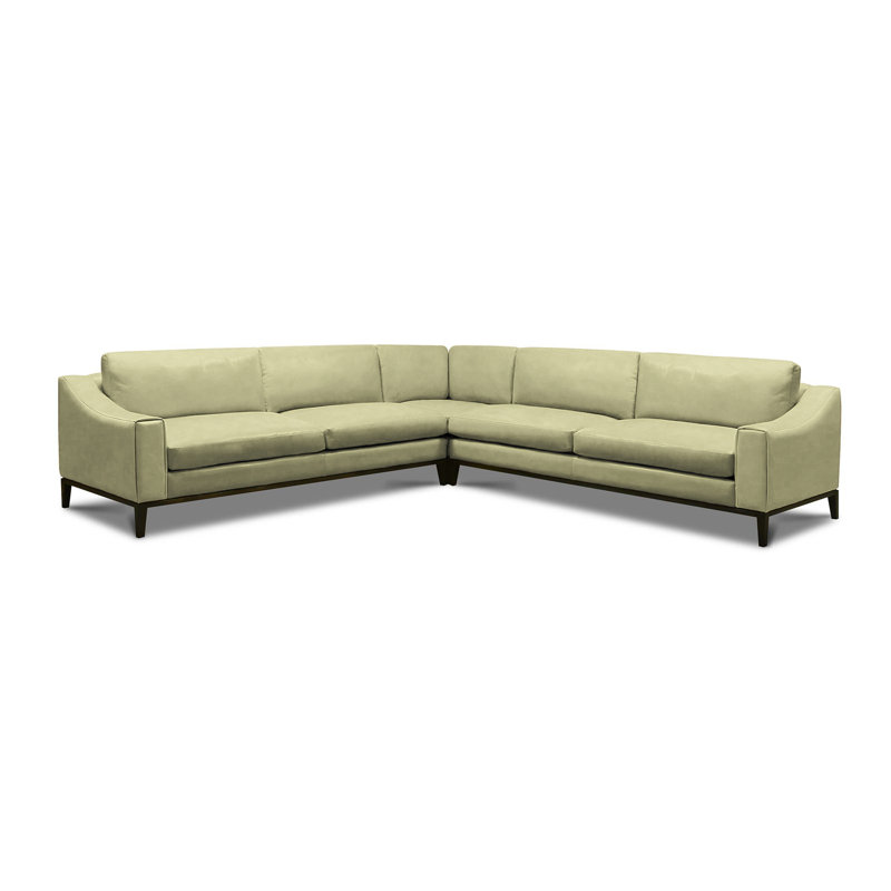 Rodeo Upholstered L-Shaped Sectional Symmetrical, Ivory Cartier Genuine Leather