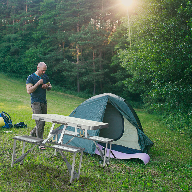 Table de camping rectangulaire en aluminium pour 4 personnes Centerdale, H 26,38 po x l 53,54 po x P 33,66 po