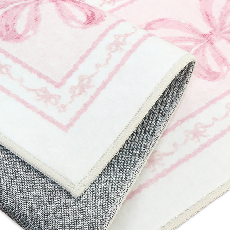 Tapis d'intérieur lavable à la machine Bloomer Bow, Rectangulaire 8 pi x 10 pi