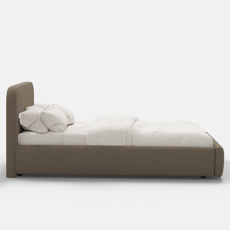 Upholstered Bed, Queen, Faux Mohair Aruba