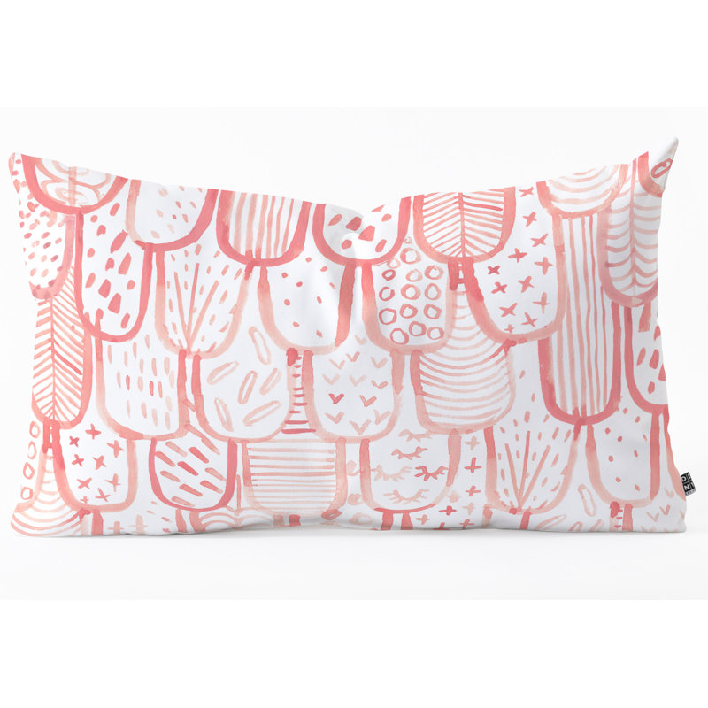 Lumbar Pillow, 14" H x 23" W x 5" D, Pink