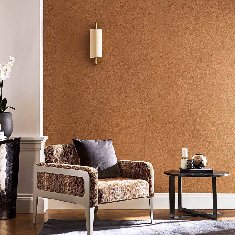 Tessen 10.05m x 52cm Wallpaper Roll, Copper