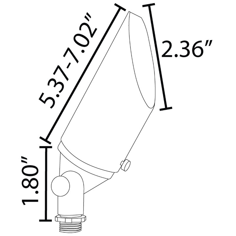 Adjustable Dark Brass LED Outdoor Spotlight with 7W Bulb