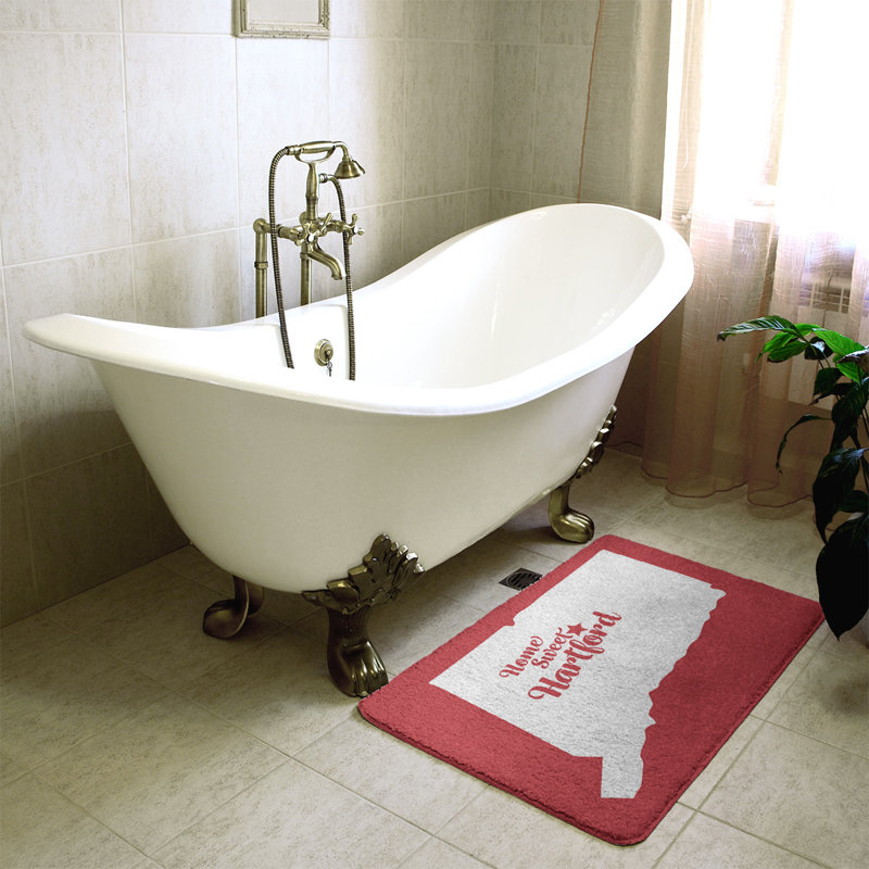 Tapis de salle de bain fairbanks alaska, l 21 po x L 34 po, Rouge, Home sweet Hartford
