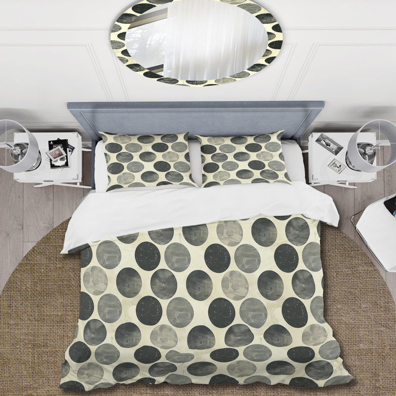 Ensemble de housse de couette Mid-Century gris anthracite, Housse de couette très grand et 2 très grandes t