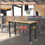 Height Adjustable Workbench,48" Rolling Work Tables with 4 Lockable Casters, Oak Wood Work Bench for Garage, Workshop, Office