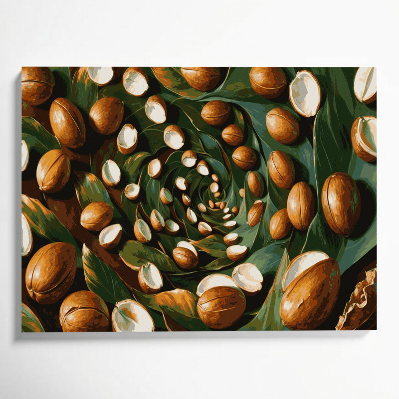 Hawaiian Kukui Nuts Brown Canvas Wall Art