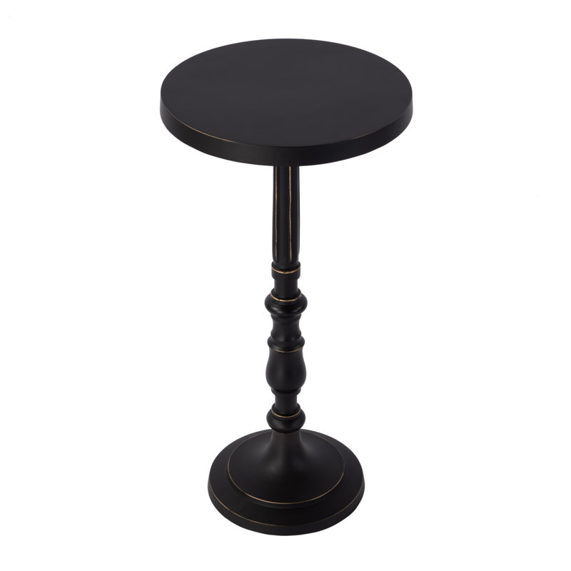 Heidi 12 in. W Round All Metal Pedestal Base End Table
