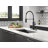 Antoni Pro Style Commercial Kitchen Faucet with Pull Down Sprayer, Single Hole Matte Black Kitchen Sink Faucet, Single Handle, Matte Black-58970454
