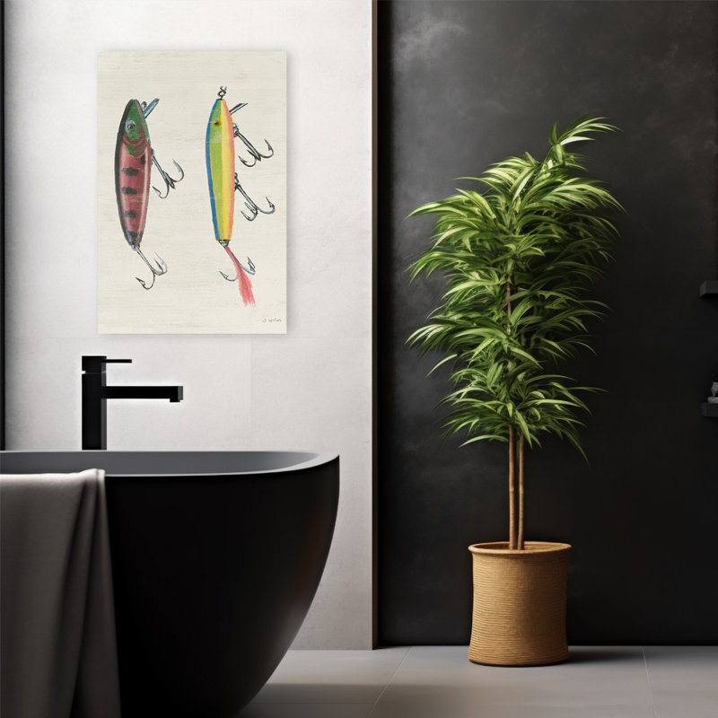 Cream And Fish Waters Edge V Art, 24" H x 16" W