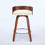 Ensemble de 2 tabourets de bar, tabourets de bar pivotants à dossier bas, chaises de bar en bois avec assise à coussin souple, siège d'une hauteur de 25 po (beige, comptoir de 25 po)
