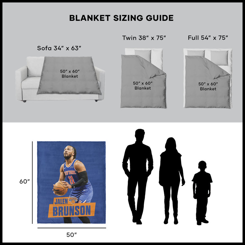 Jeté en sherpa NBA New York Knicks Jalen Brunson Silk Touch