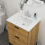 Lavabo rectangulaire simple avec trop-plein et 3 trous de robinet-120248602