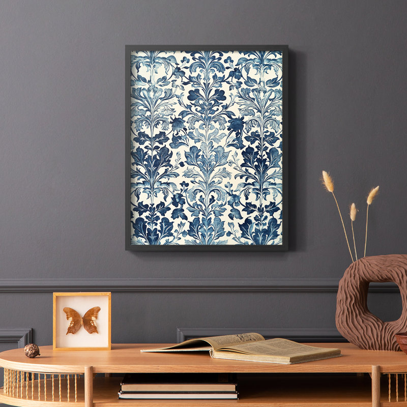 WM MORRIS Series DCXI  -Premium Framed Print -Ready to Hang - No Nails Required, Black, 21" H x 17" W