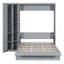 Lit escamotable double pleine grandeur avec tablettes, garde-robe et lumières DEL-1441127926