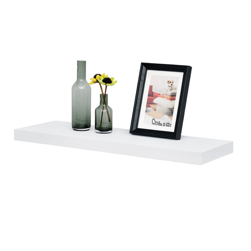 Tablette flottante 2 pièces Abdas, Blanc, H 1,25 po x l 24 po x P 7,9 po