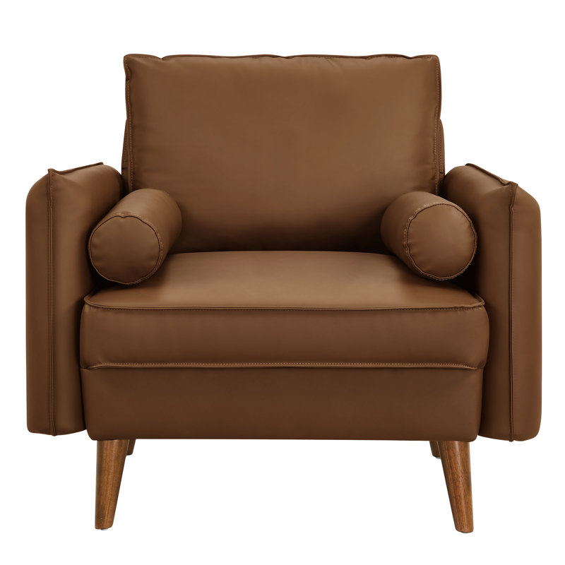 Fauteuil Revive, Similicuir brun