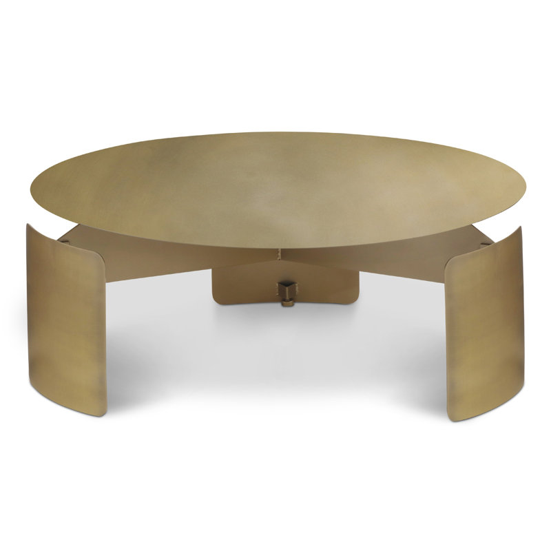 Taoualt Coffee Table, Industrial Brass