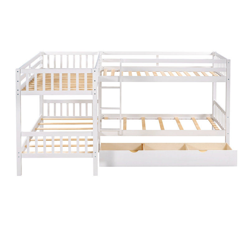 Lit plateforme avec rangement Jaquline, Blanc