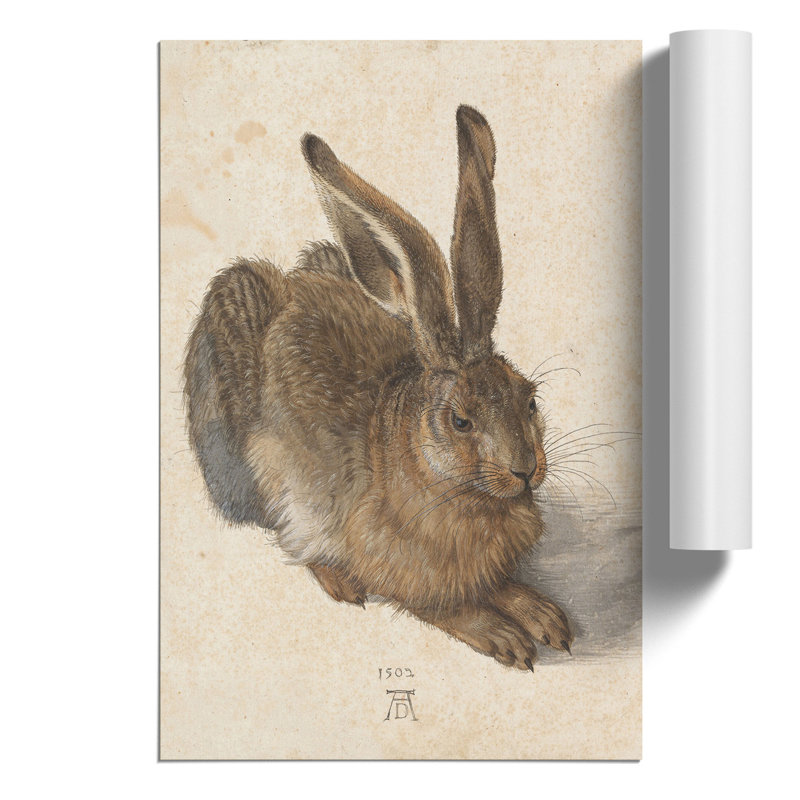 Hare by Albrecht Durer - Unframed Painting, 30cm H x 21cm W x 0.1cm D