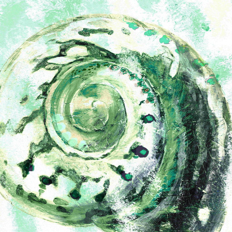 Seafoam Close Shell 2 par - on, H 12 po x l 12 po