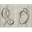 \"Silhouettes de plantes brunes et brun clair et arches abstraites\", 2 pièces sur toile-99015622-99015621