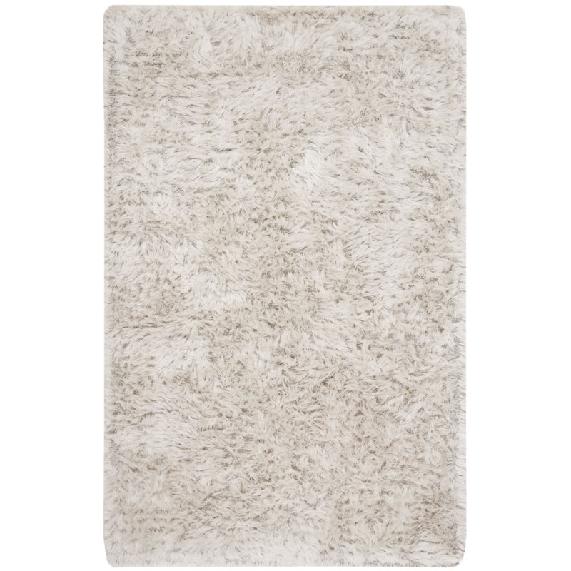 Tapis gris clair touffeté à la main Moultrie, Rectangle 4 pi x 6 pi
