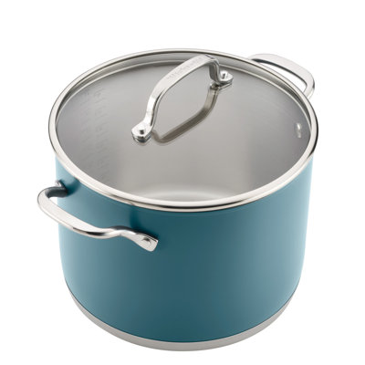 Kitchenaid Color-Finished Stainless Steel 3-Ply Base Stockpot With Lid, 8-Quart, Agave