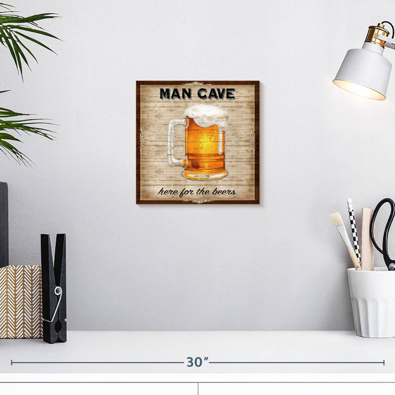 Kema Man Cave Beer Wall Sign, 10" H x 10" W