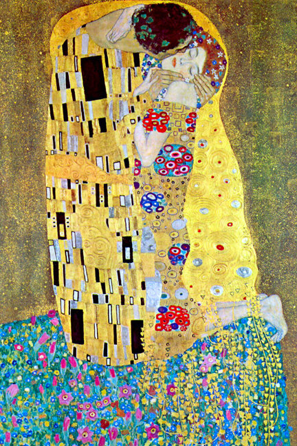 "Kiss" par Gustav Klimt, reproduction d'art sur toile tendue, H 36 po x l 24 po x P 0,75 po