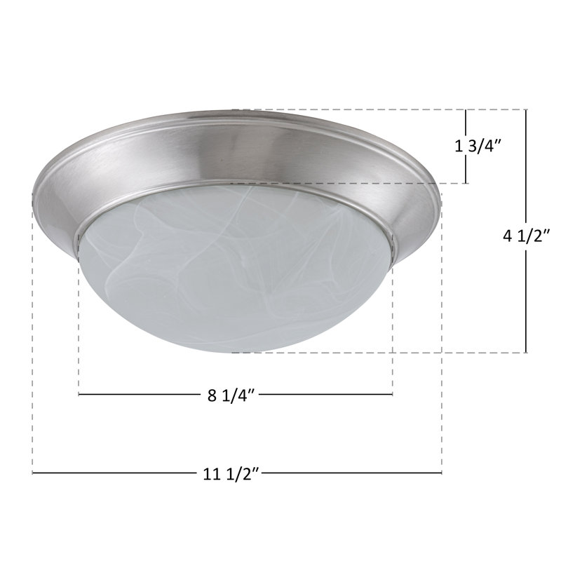 11.5 In. Modern Satin Nickel Selectable 3 Cct Dimmable Integrated Led Flush Mount For Kitchens Or Bedrooms