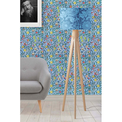 21cm H Linen Drum Lamp Shade ( Uno ) in Blue