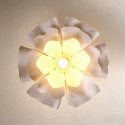 Luminaire suspendu 1 lumière fleur blanche