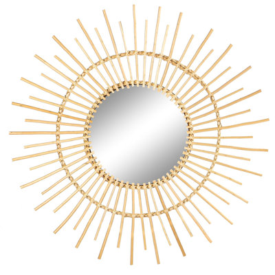 Angelica Rattan Flat Wall Mirror