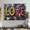 Love Pop Art Graffiti Artwork - Pop Art Wall Art Living Room