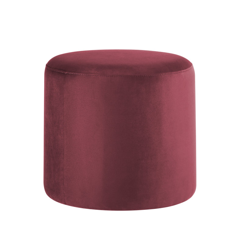 Repose-pieds rond en velours prune Studio Living 19 Wentworth, Plum Velvet