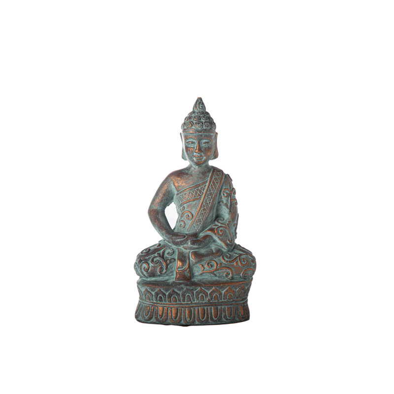 Figurine Bouddha méditant, H 13 po x l 7,5 po x P 5,75 po, Cuivre