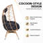 Swivel Patio Lounge Chairs, Pe Rattan Steel Modern Egg Chair, Home Patio