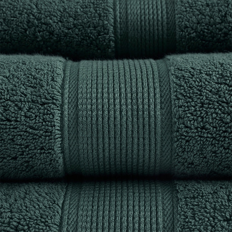 100% Cotton 8 Piece Antimicrobial Towel Set, Dark Green